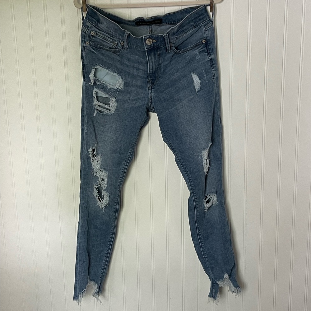 Express Mid Rise Legging Ripped